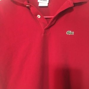 Boys Lacoste Red Polo